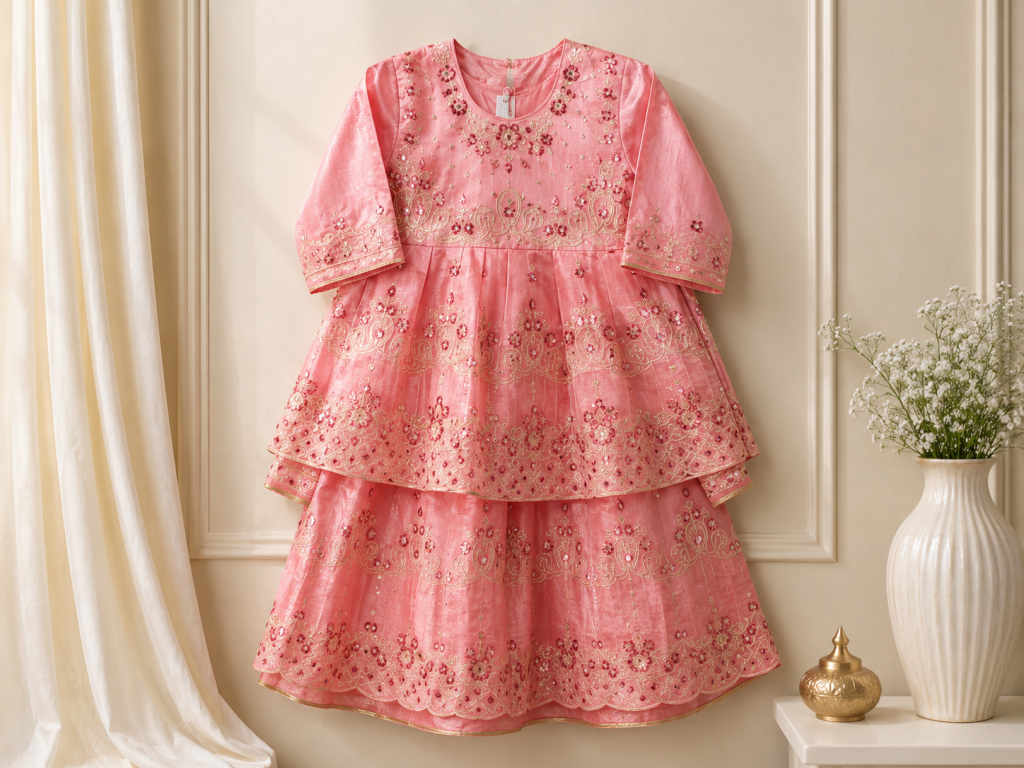 LUXE BLOOM EMBROIDERED GIRLS PARTY WEAR